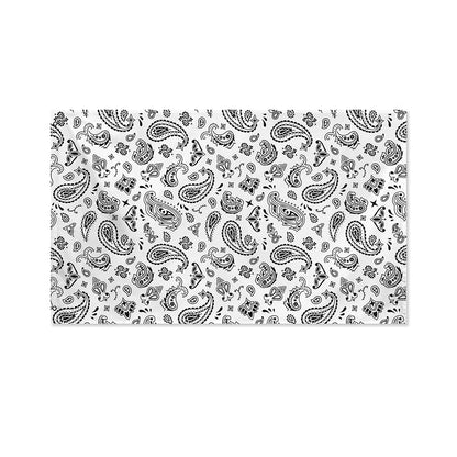 White Paisley Bandana Pattern Print Polyester Flag