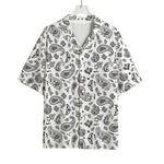 White Paisley Bandana Pattern Print Rayon Hawaiian Shirt
