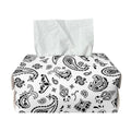 White Paisley Bandana Pattern Print Rectangle Tissue Box Cover