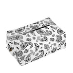 White Paisley Bandana Pattern Print Rectangle Tissue Box Cover