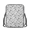 White Paisley Bandana Pattern Print Rectangular Crossbody Bag