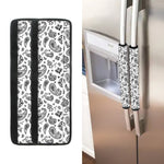 White Paisley Bandana Pattern Print Refrigerator Handle Covers
