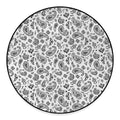 White Paisley Bandana Pattern Print Round Floor Mat