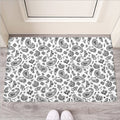White Paisley Bandana Pattern Print Rubber Doormat