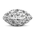 White Paisley Bandana Pattern Print Rugby Ball
