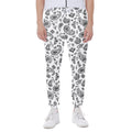 White Paisley Bandana Pattern Print Joggers