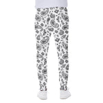 White Paisley Bandana Pattern Print Scuba Joggers