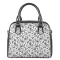 White Paisley Bandana Pattern Print Shoulder Handbag