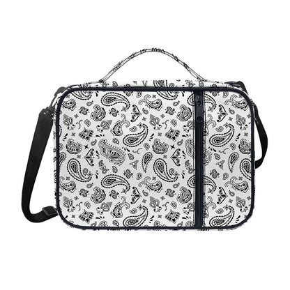 White Paisley Bandana Pattern Print Shoulder Strap Bible Bag