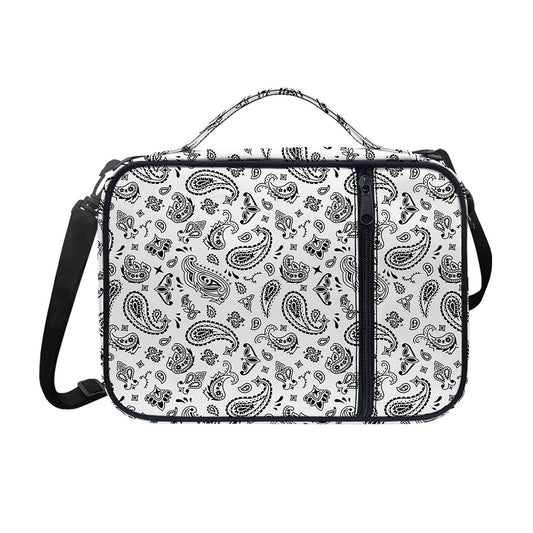 White Paisley Bandana Pattern Print Shoulder Strap Bible Bag