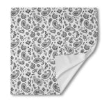 White Paisley Bandana Pattern Print Silk Bandana