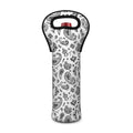 White Paisley Bandana Pattern Print Single Neoprene Wine Tote
