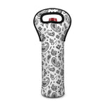 White Paisley Bandana Pattern Print Single Neoprene Wine Tote