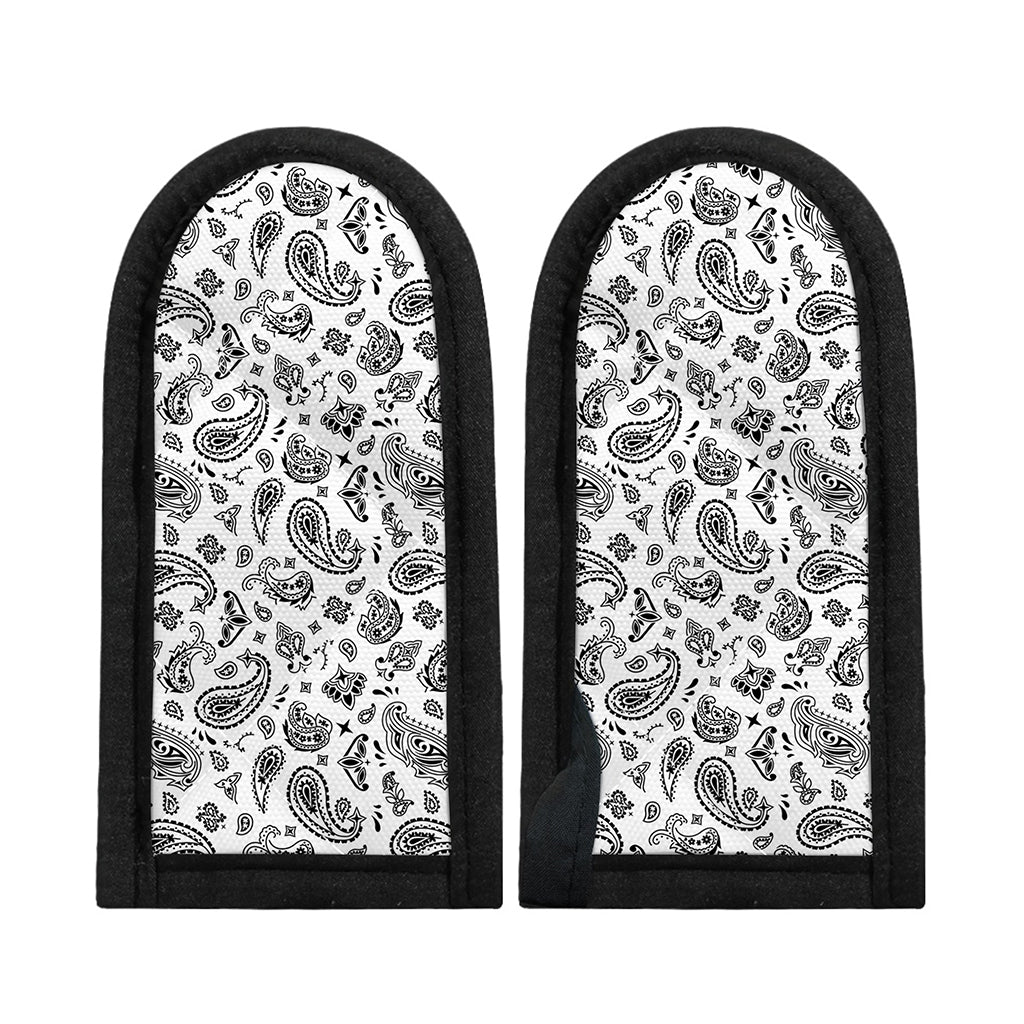 White Paisley Bandana Pattern Print Skillet Handle Cover