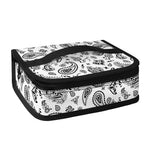 White Paisley Bandana Pattern Print Small Lunch Bag