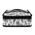 White Paisley Bandana Pattern Print Small Lunch Bag