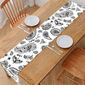 White Paisley Bandana Pattern Print Table Runner