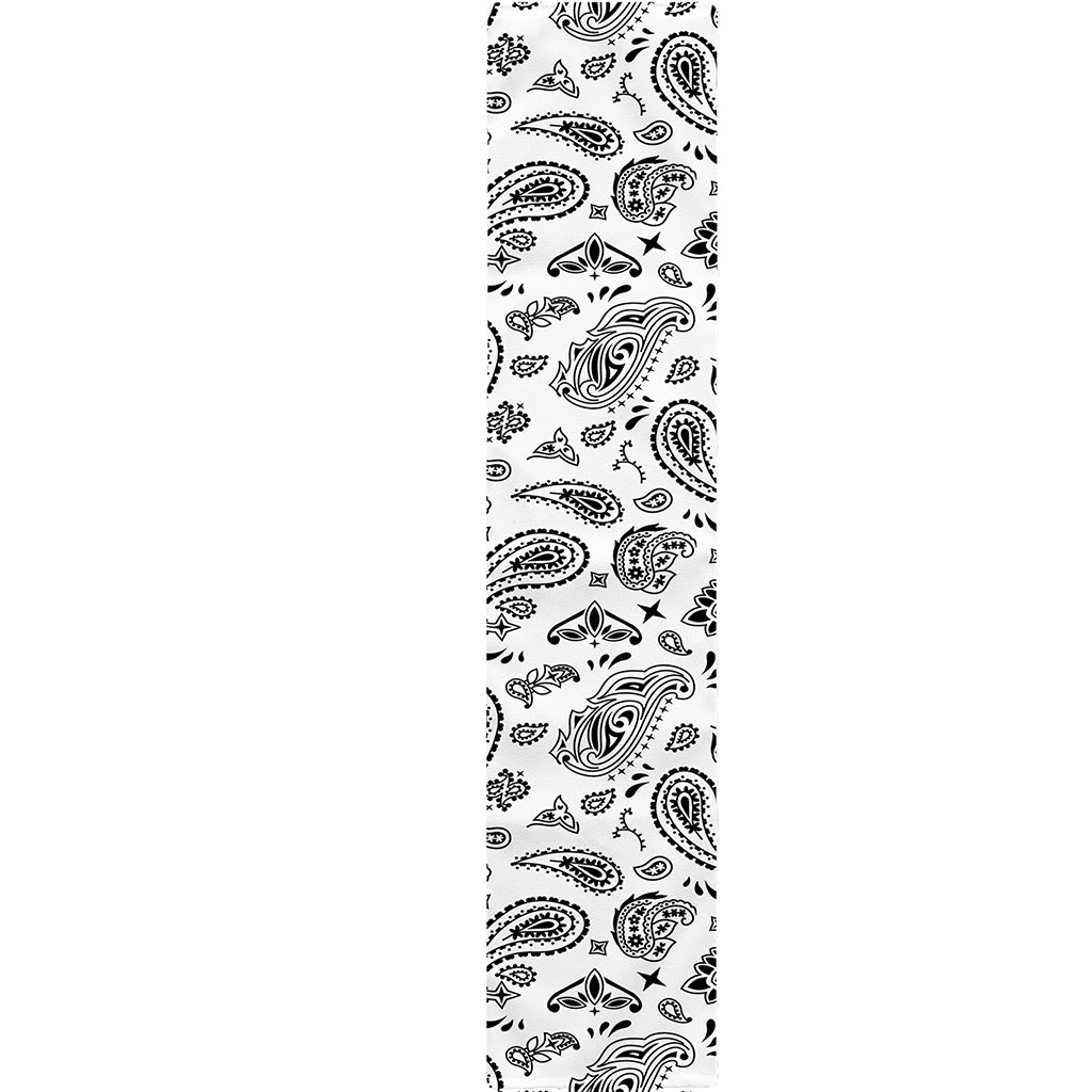 White Paisley Bandana Pattern Print Table Runner