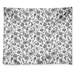 White Paisley Bandana Pattern Print Tapestry