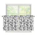 White Paisley Bandana Pattern Print Tier Curtains