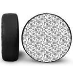 White Paisley Bandana Pattern Print Tire Cover