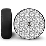 White Paisley Bandana Pattern Print Tire Cover With Camera Hole