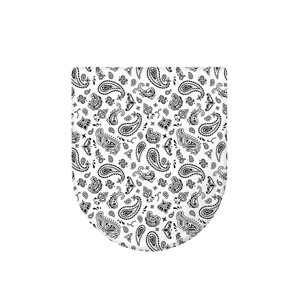 White Paisley Bandana Pattern Print Toilet Lid Cover
