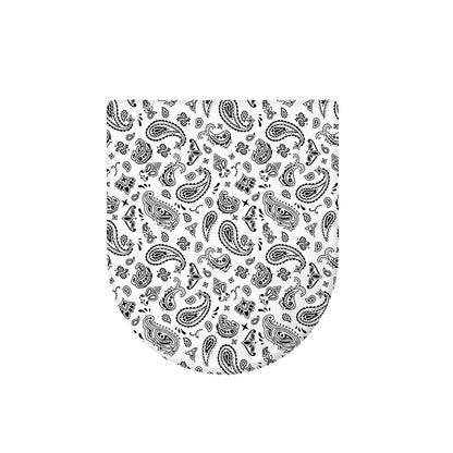 White Paisley Bandana Pattern Print Toilet Lid Cover