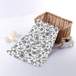 White Paisley Bandana Pattern Print Towel