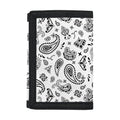 White Paisley Bandana Pattern Print Trifold Wallet