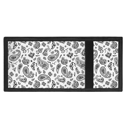 White Paisley Bandana Pattern Print Trifold Wallet