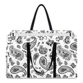 White Paisley Bandana Pattern Print Utility Tote Bag