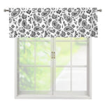 White Paisley Bandana Pattern Print Window Valance