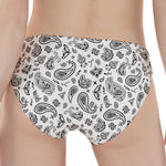 White Paisley Bandana Pattern Print Women's Panties