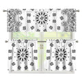 White Paisley Bandana Print 3 Piece Kitchen Curtains