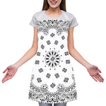 White Paisley Bandana Print Adjustable Apron