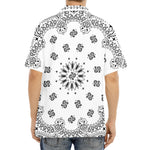 White Paisley Bandana Print Aloha Shirt