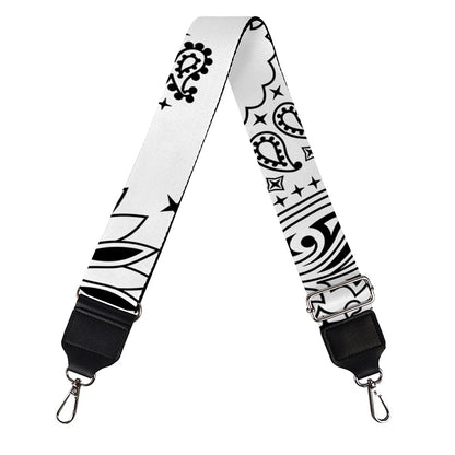 White Paisley Bandana Print Bag Strap