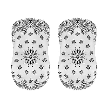 White Paisley Bandana Print Bar Stool Covers