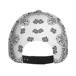 White Paisley Bandana Print Baseball Cap