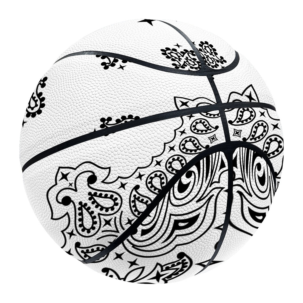 White Paisley Bandana Print Basketball