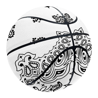 White Paisley Bandana Print Basketball