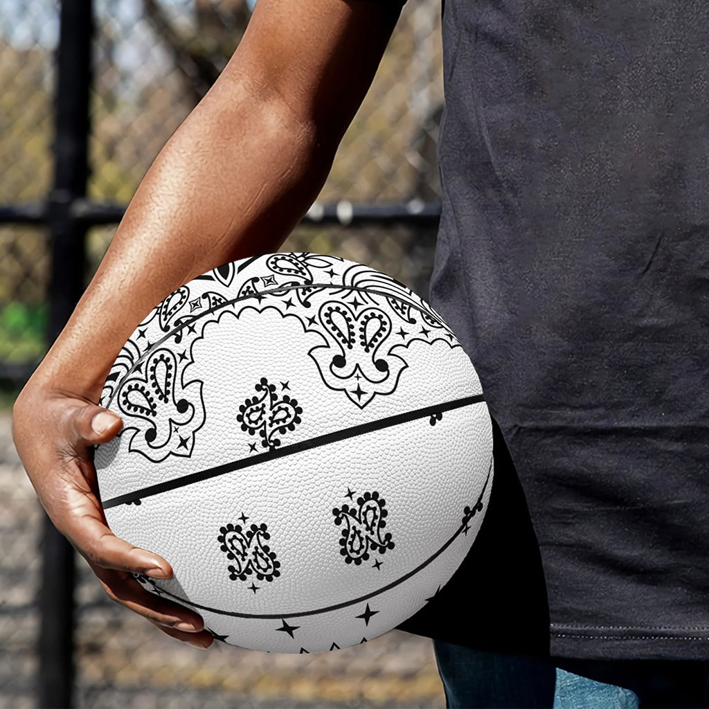 White Paisley Bandana Print Basketball