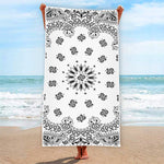 White Paisley Bandana Print Beach Towel