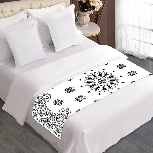 White Paisley Bandana Print Bed Runner