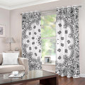 White Paisley Bandana Print Dimout Grommet Curtains