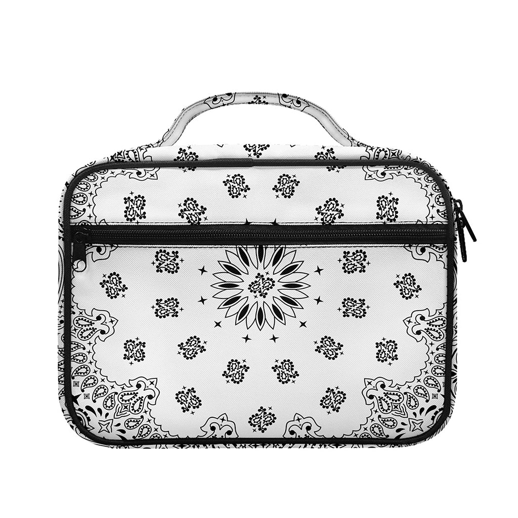 White Paisley Bandana Print Briefcase Bible Bag