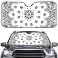 White Paisley Bandana Print Car Windshield Sun Shade