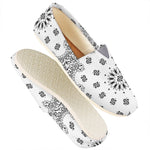 White Paisley Bandana Print Casual Shoes