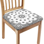 White Paisley Bandana Print Chair Cushion Cover